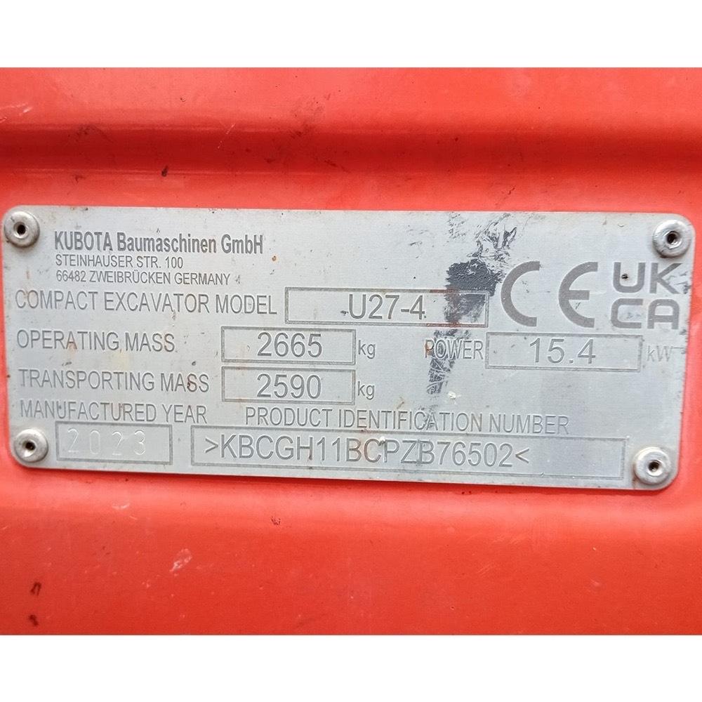 Kubota U 27-4 Mini bageri < 7t