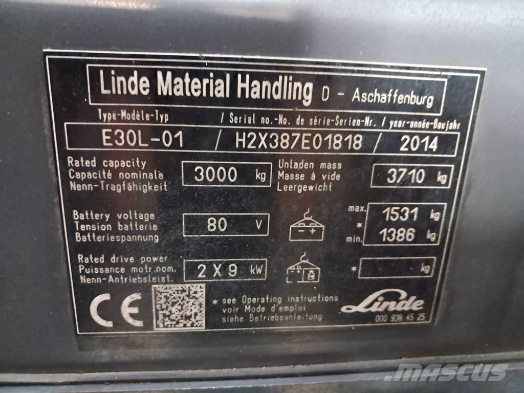 Linde E30L-01 Električni viljuškari