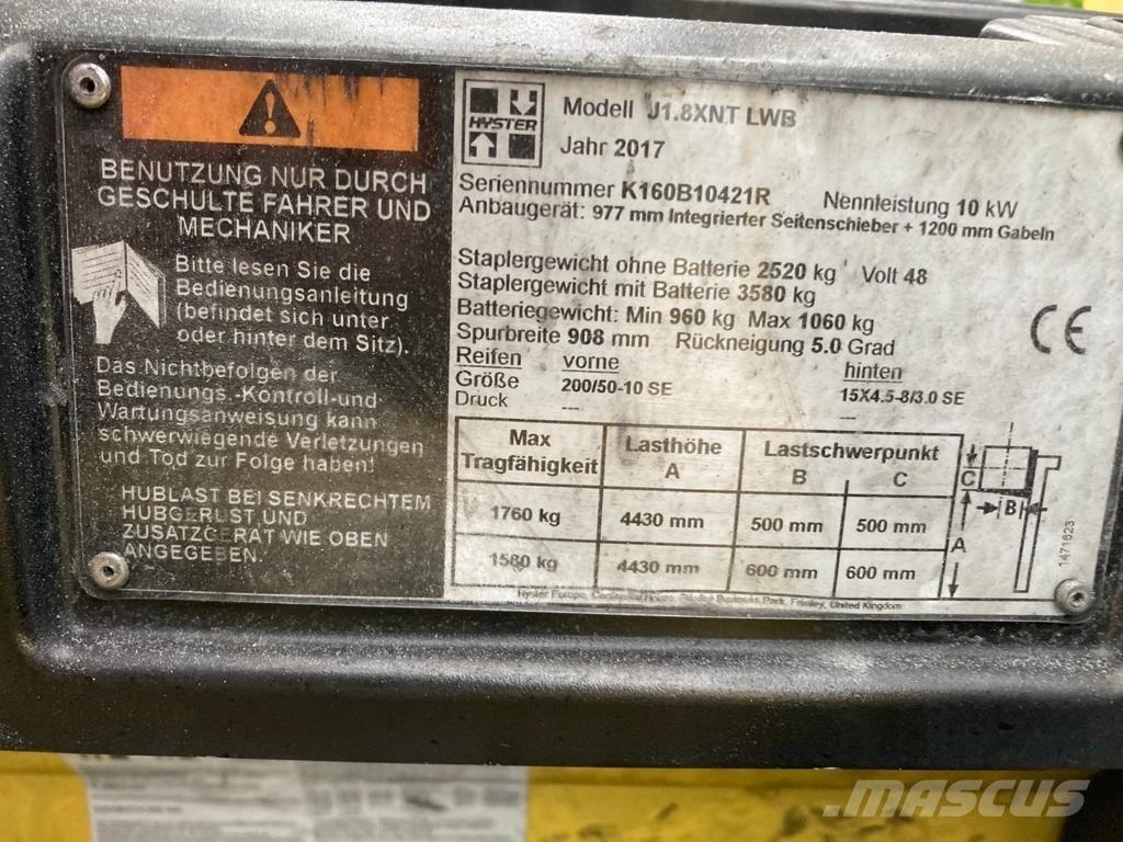 Hyster J 1.80 XNT Električni viljuškari