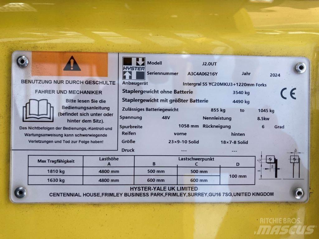 Hyster J 2.0 UT Električni viljuškari