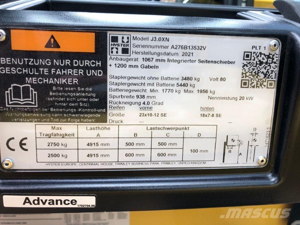 Hyster J 3.0 XN Električni viljuškari