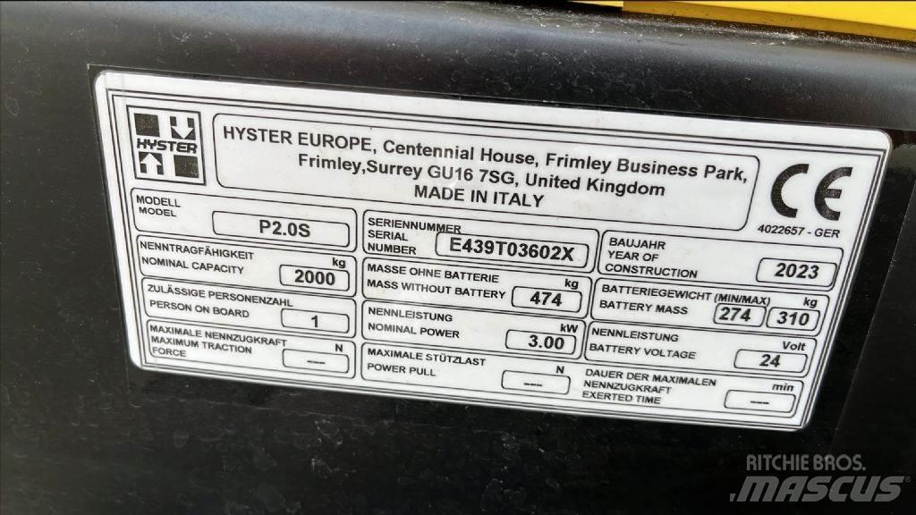 Hyster P 2.0 S Nisko podizni električni viljuškar