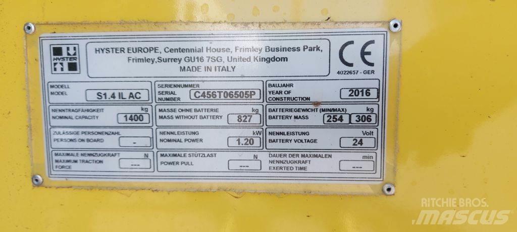 Hyster S 1.4 IL Ručni električni viljuškar