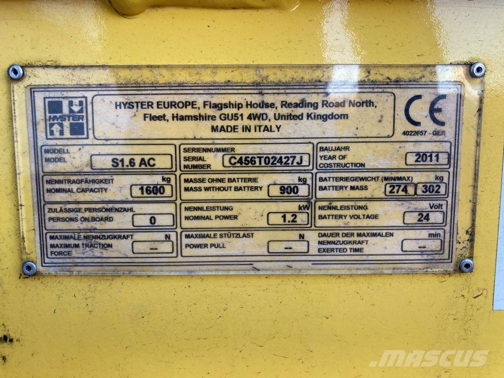 Hyster S 1.6 AC Ručni električni viljuškar