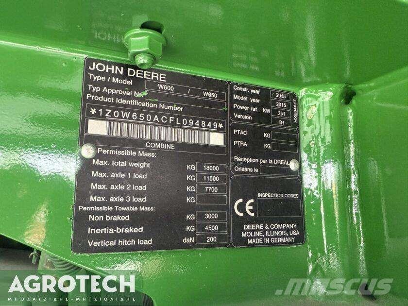 John Deere W650 Traktori