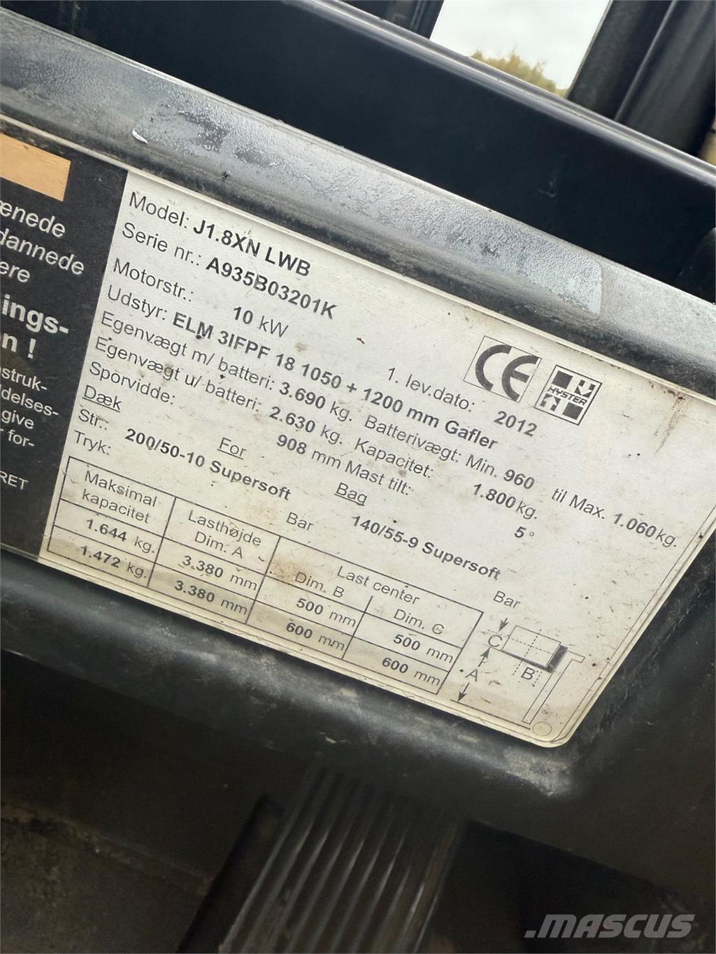 Hyster J1.8XN Električni viljuškari