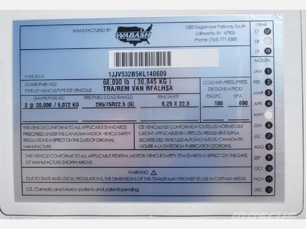 Wabash Reefer Poluprikolice hladnjače