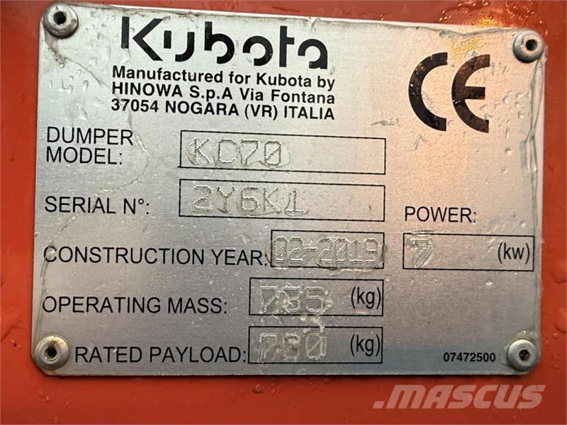 Kubota KC70 Damperi za gradilište