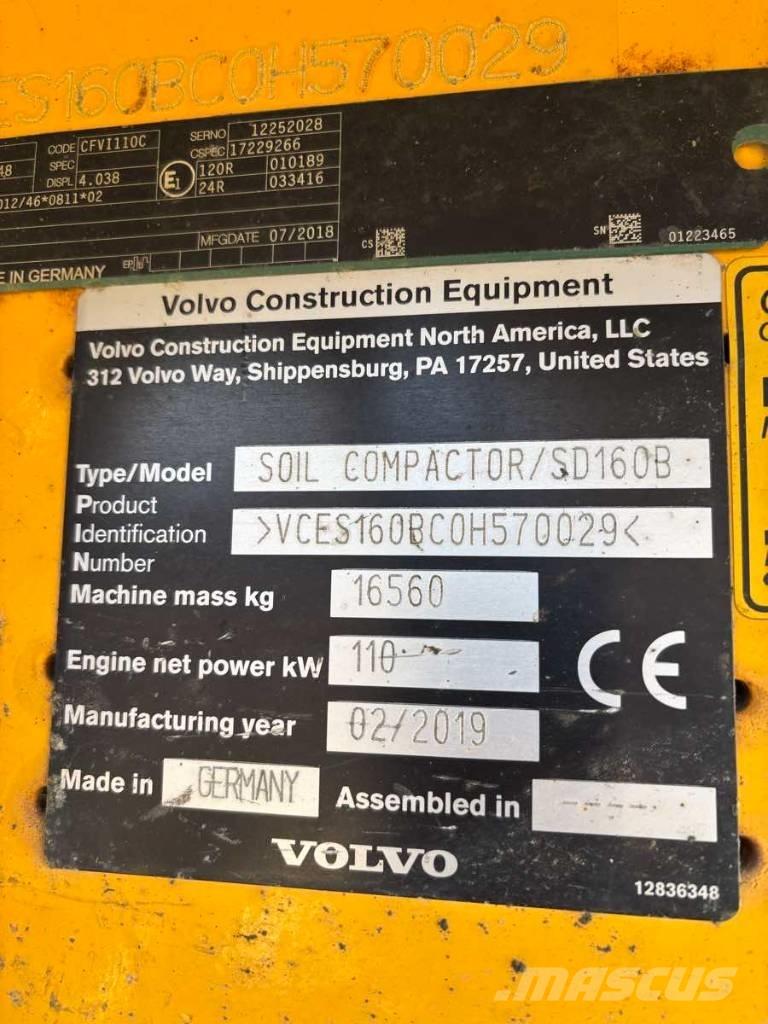 Volvo SD 160 B Valjci sa jednim bubnjem
