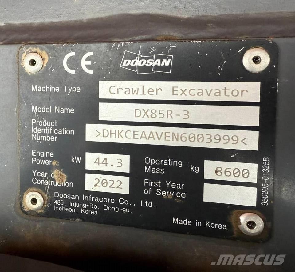 Doosan DX 85 R-3 Midi bageri 7t – 12t