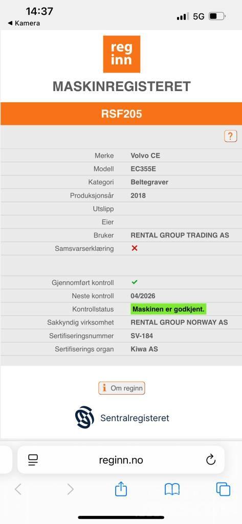 Volvo ECR355EL Bageri guseničari
