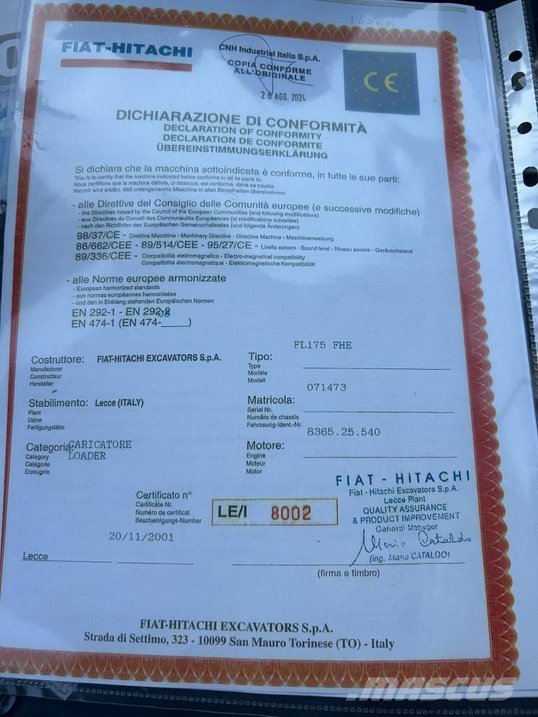 Fiat-Hitachi FL 175 Utovarivaču guseničara