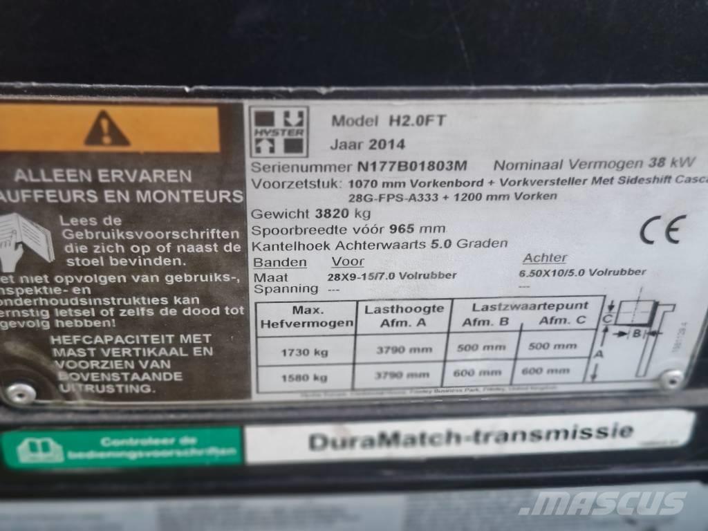 Hyster H 2.0 FT Plinski viljuškari