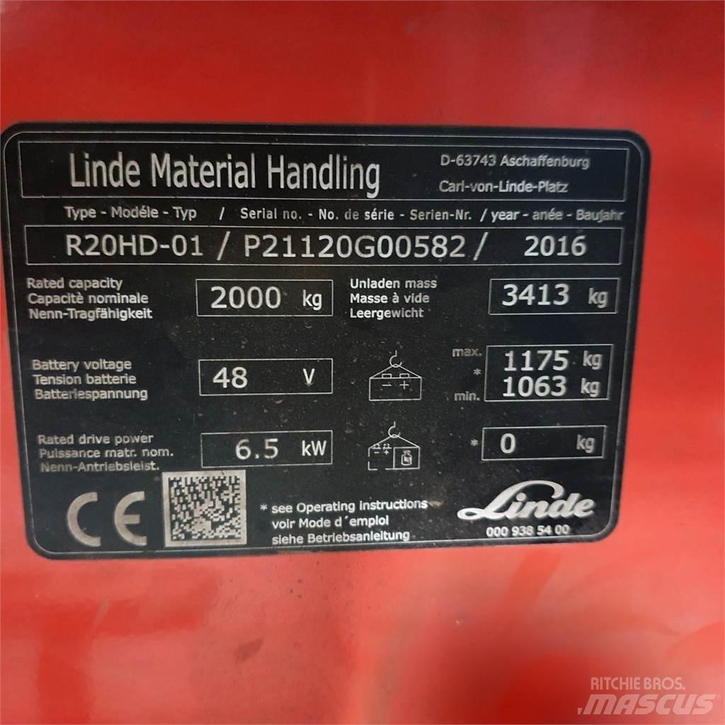 Linde R20HD Viljuškari sa pomičnim stupom