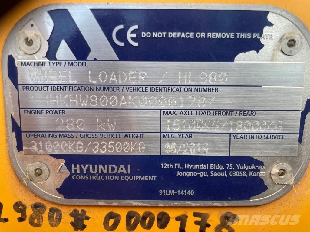 Hyundai HL 980 Utovarivači na točkove