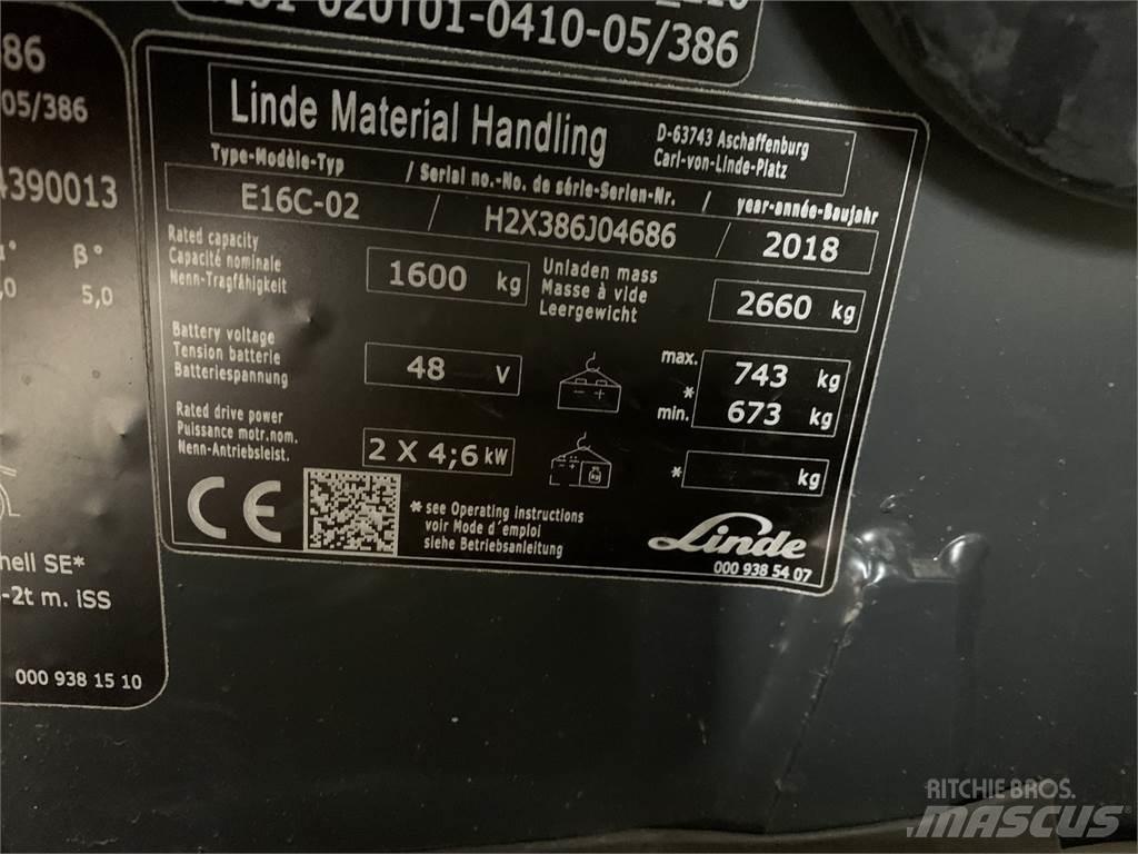 Linde E16C Električni viljuškari