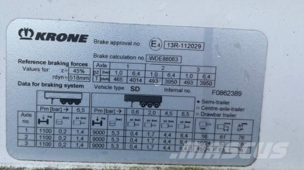 Krone SD Tovarne prikolice sa ciradom