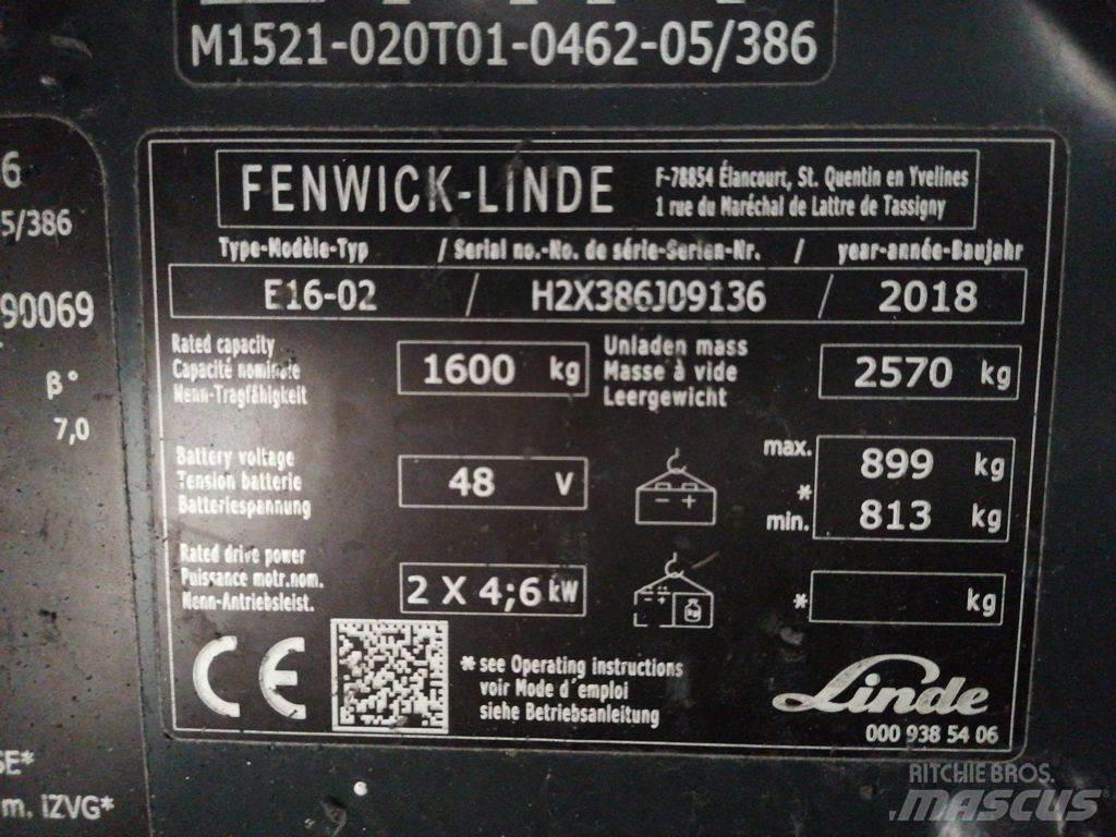 Linde E16-02 Električni viljuškari