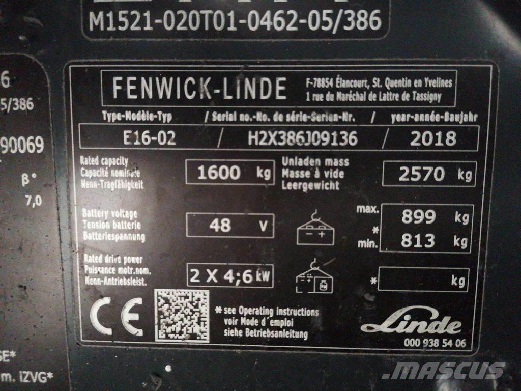 Linde E16-02 Električni viljuškari