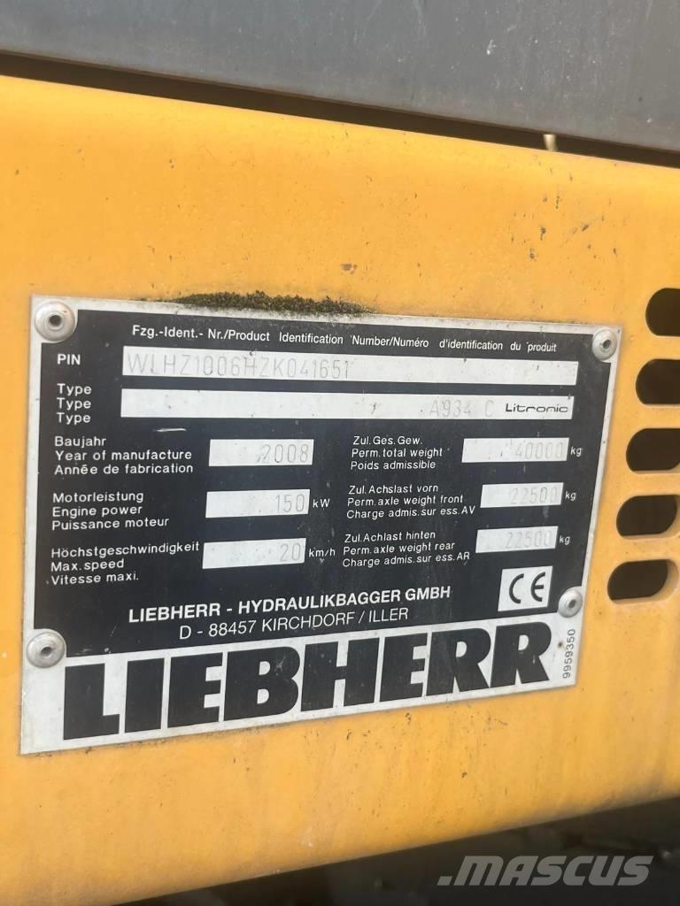 Liebherr A 934 C Bageri za prenos primarnih/sekundarnih sirovina
