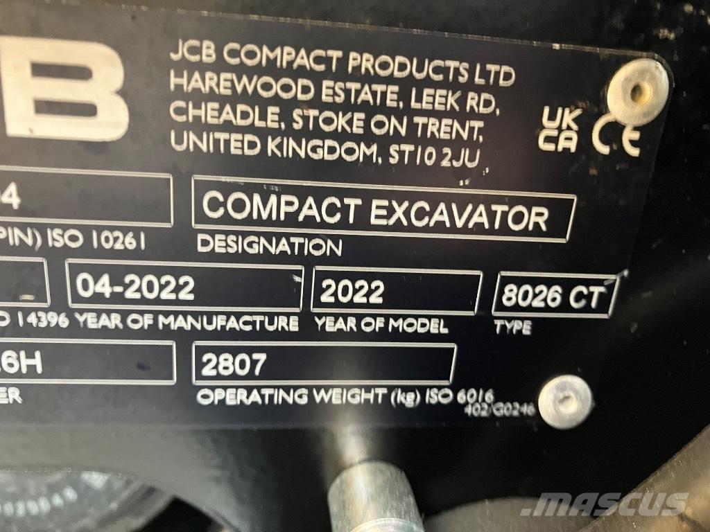 JCB 8026 CTS Mini bageri < 7t