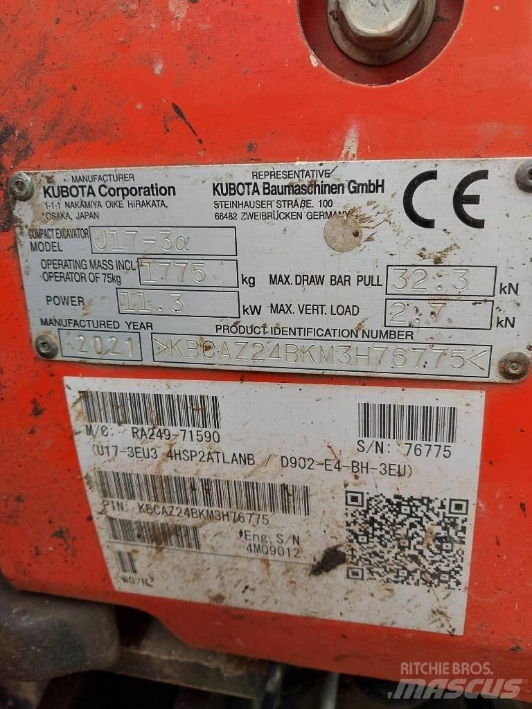 Kubota U 17-3N Mini bageri < 7t
