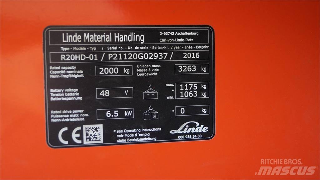 Linde R20HD Viljuškari sa pomičnim stupom