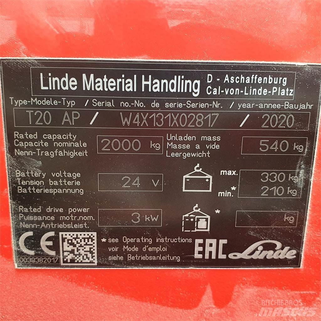 Linde T20AP kurz Nisko podizni električni viljuškar