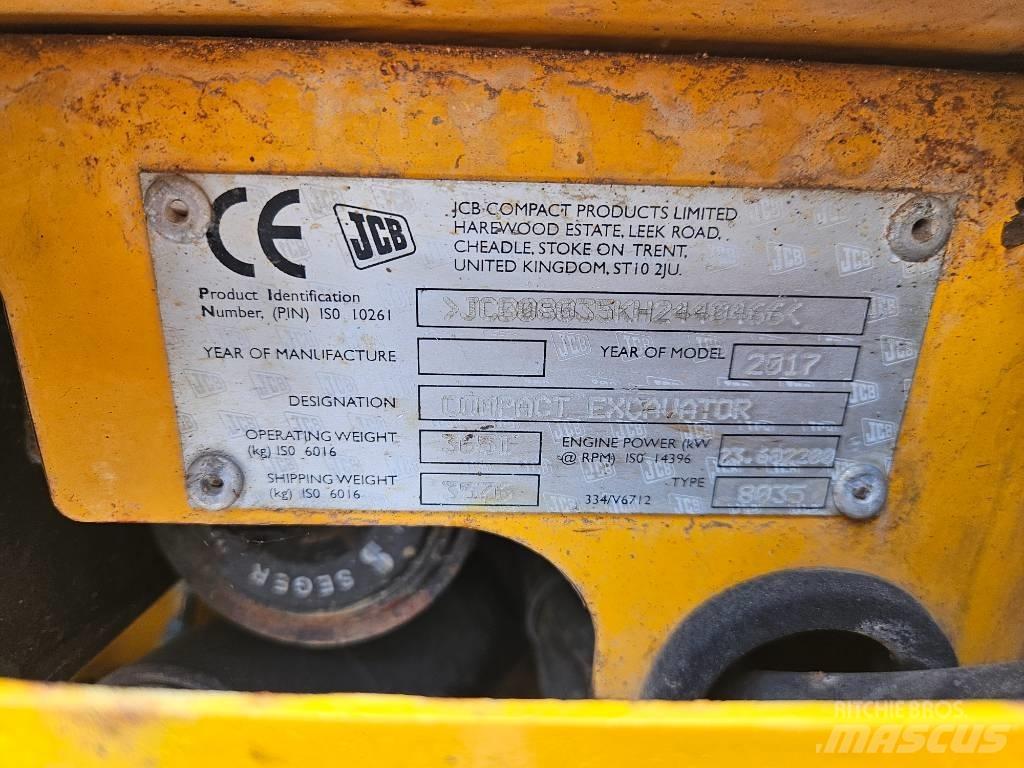 JCB 8035 ZTS + QH Mini bageri < 7t
