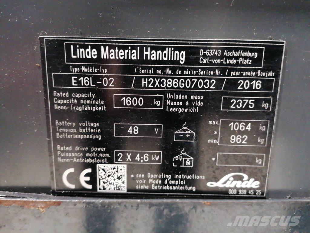 Linde E16L-02 Električni viljuškari