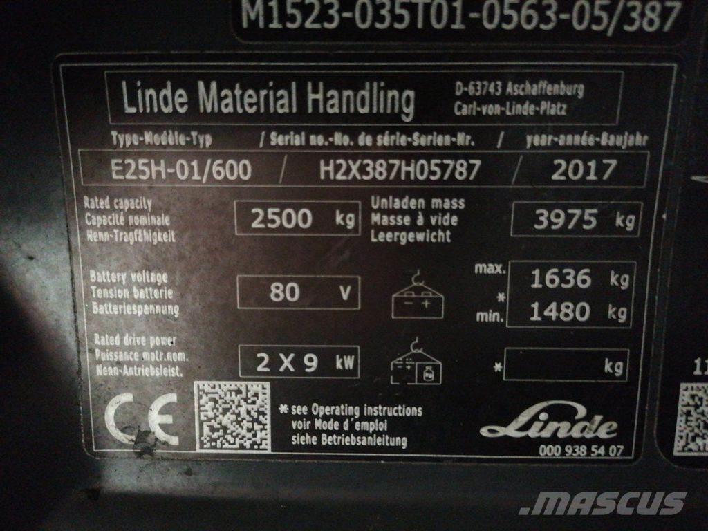 Linde E25H-01/600 Električni viljuškari