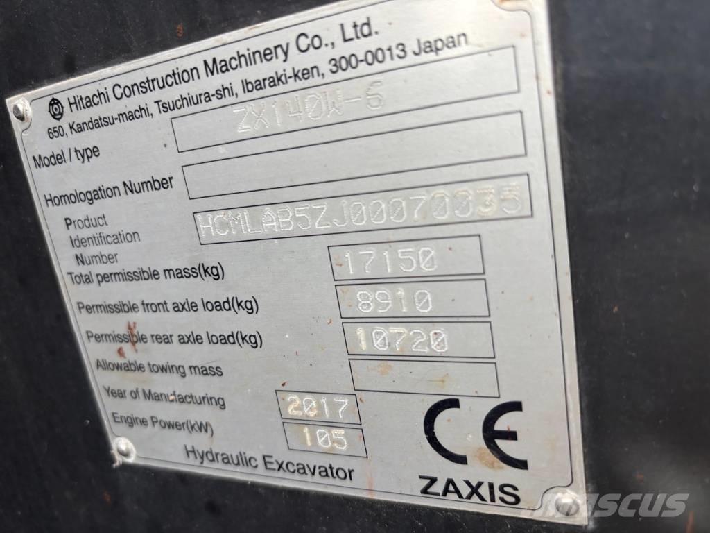 Hitachi ZX 140 W-6 Bageri točkaši