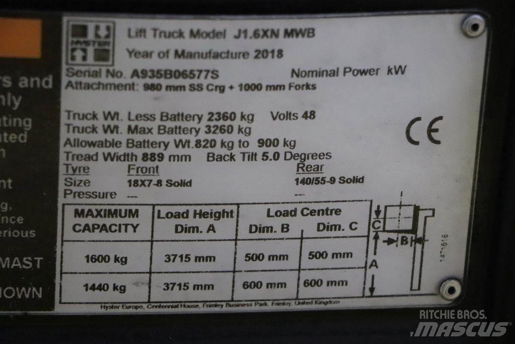 Hyster J1.6XN Električni viljuškari
