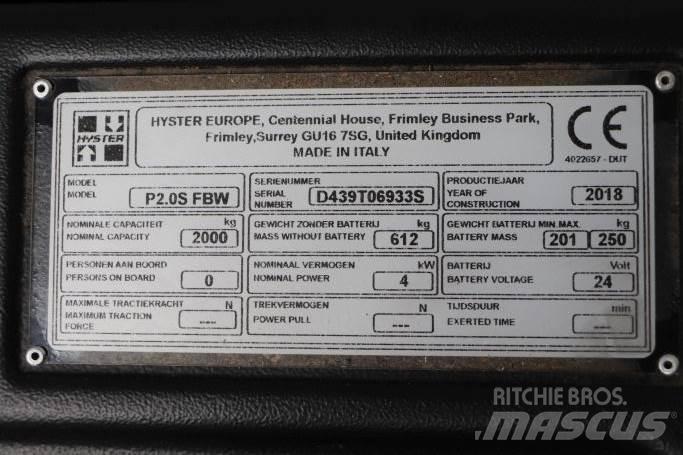 Hyster P2.0S Nisko podizni električni viljuškar