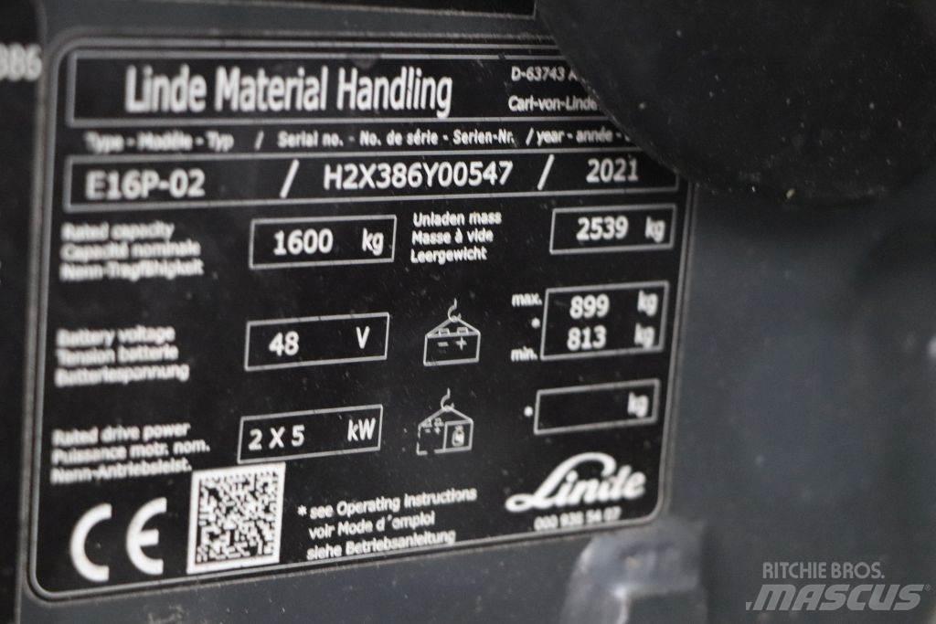 Linde E16P-02 Električni viljuškari