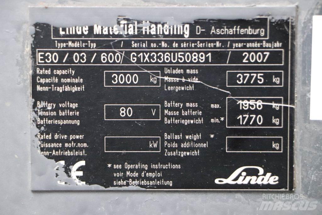 Linde E30S-03/600 Električni viljuškari