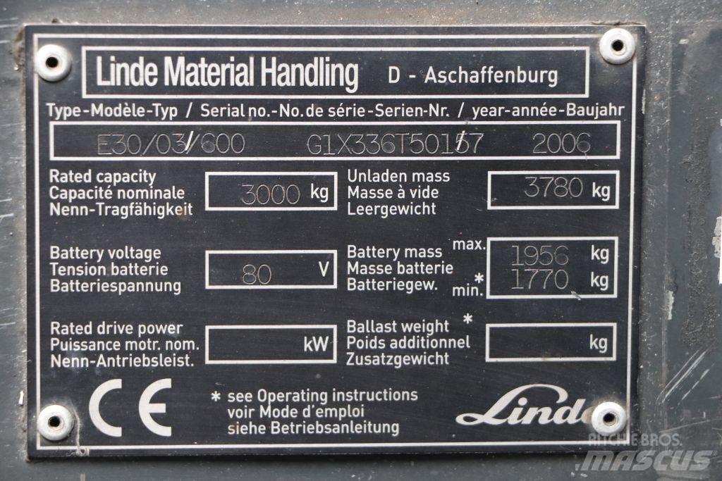 Linde E30S-03/600 Električni viljuškari