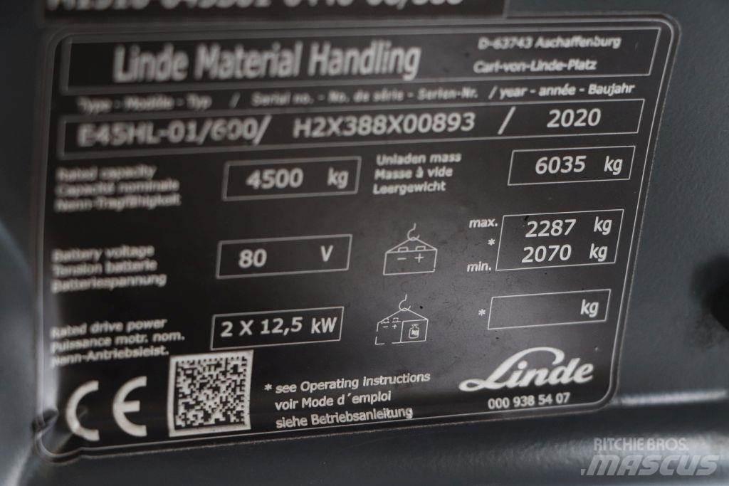 Linde E45HL-01/600 Električni viljuškari