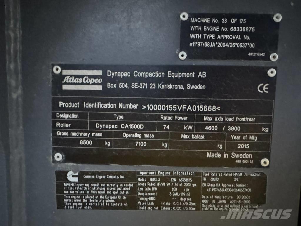 Dynapack CA1500D Valjci sa jednim bubnjem