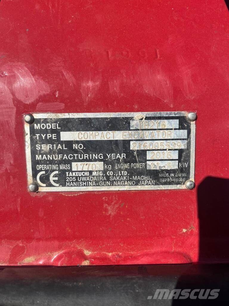 Takeuchi TB216 Mini bageri < 7t