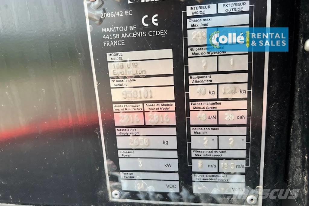 Manitou 100 VJR | 2014 Zglobne podizne platforme