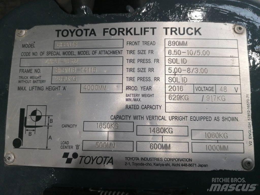 Toyota 8FBN18 Električni viljuškari