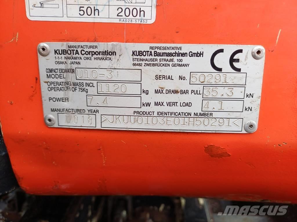 Kubota U 10-3 Mini bageri < 7t