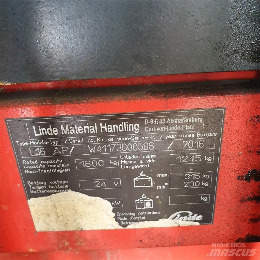 Linde L16AP Ručni električni viljuškar