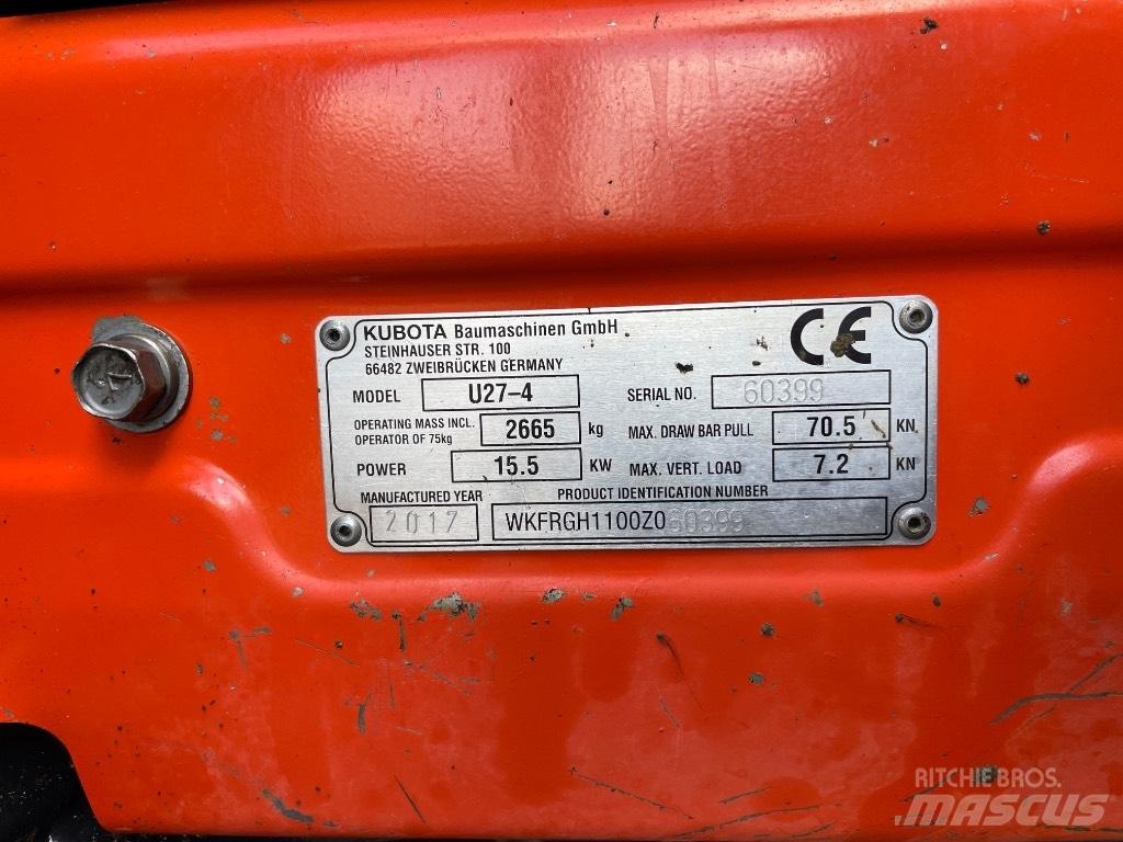 Kubota U 27-4 Mini bageri < 7t