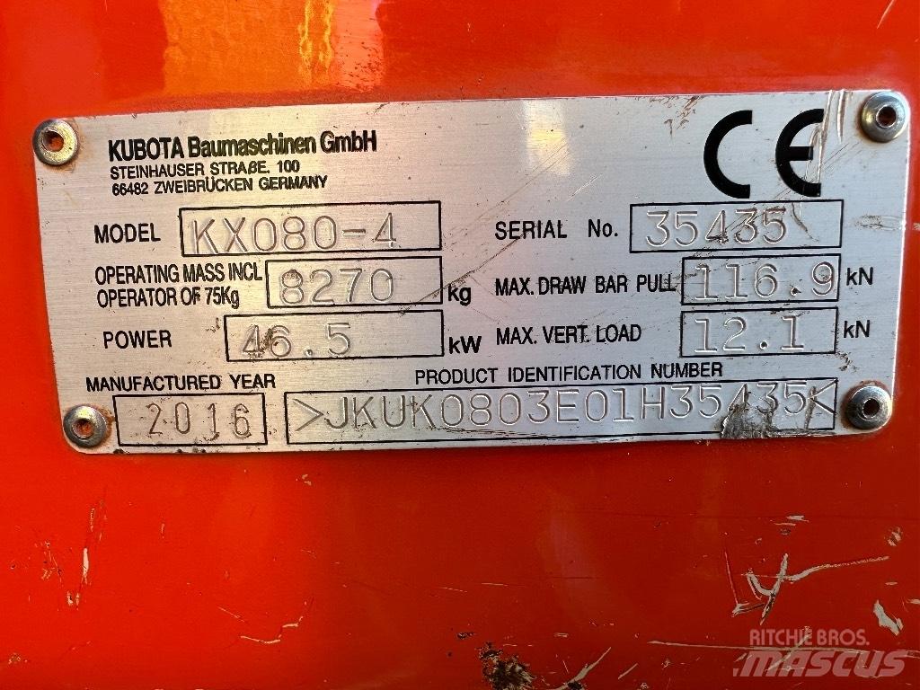 Kubota KX 080-4 Mini bageri < 7t
