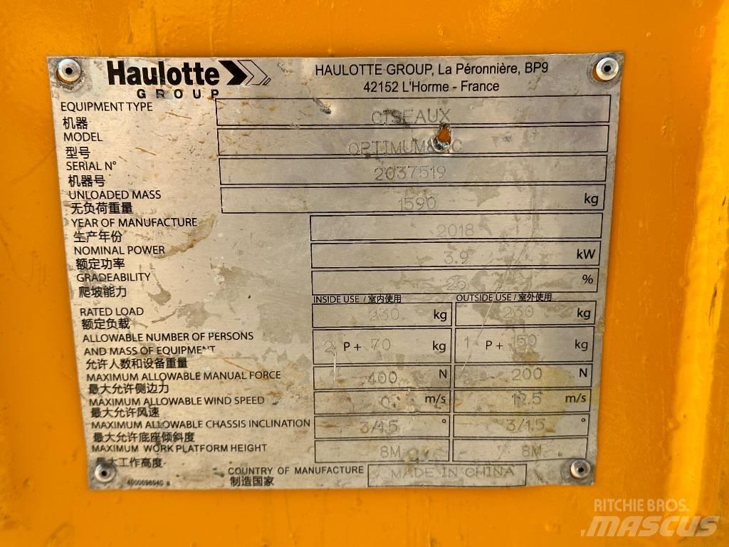 Haulotte OPTIMUM 8 Makazaste platforme