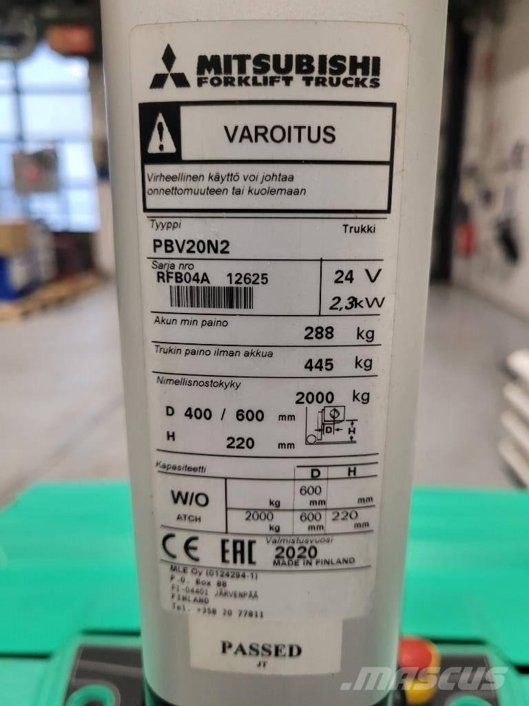 Mitsubishi PBV 20 N2 Nisko podizni električni viljuškar sa stajalištom