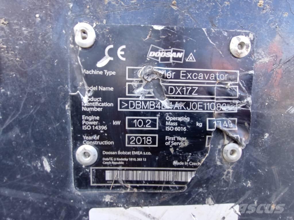 Doosan DX 17 Mini bageri < 7t