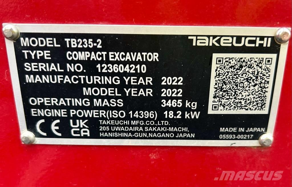Takeuchi TB 235-2 V3 Mini bageri < 7t